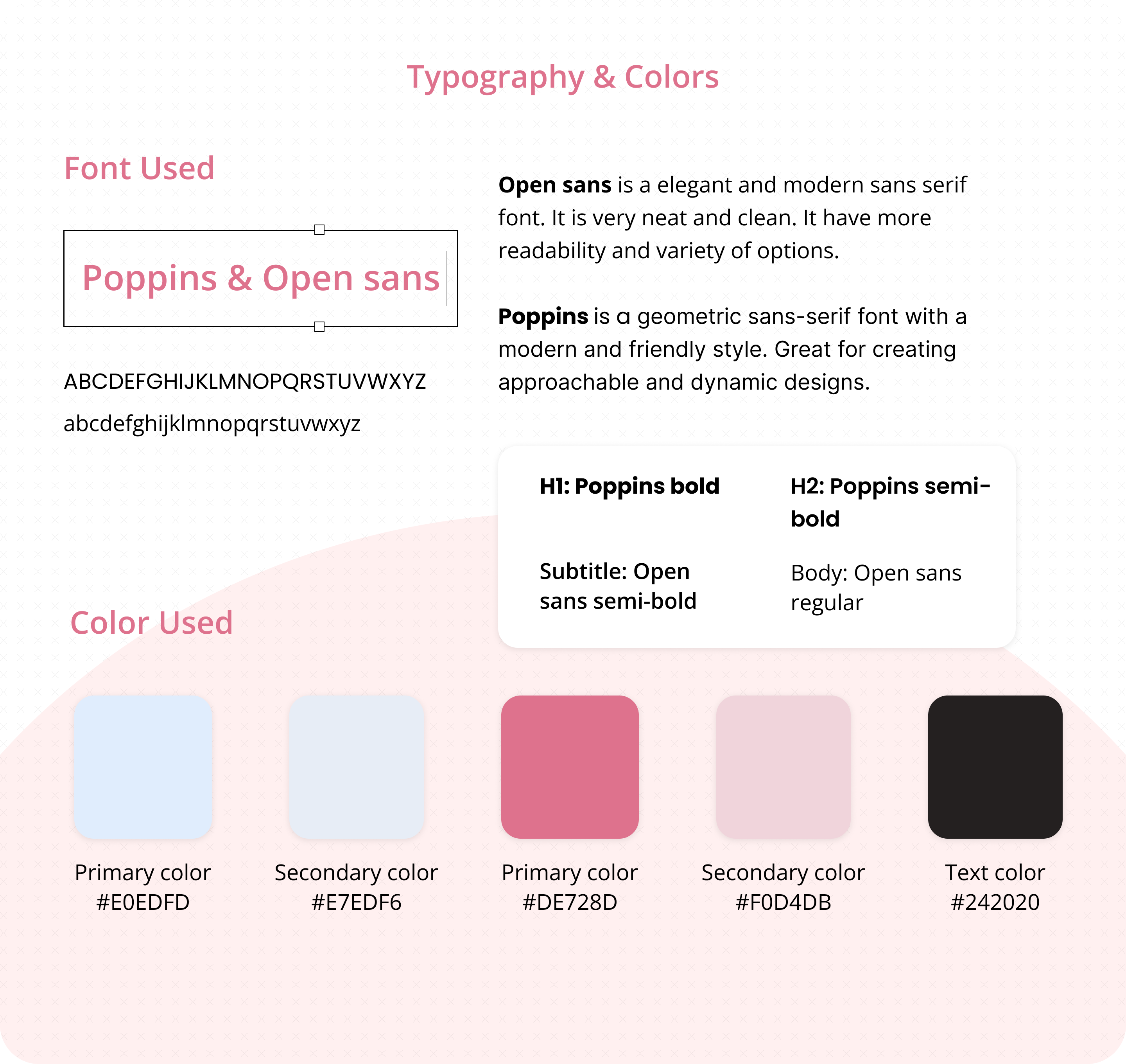 Typography and colors