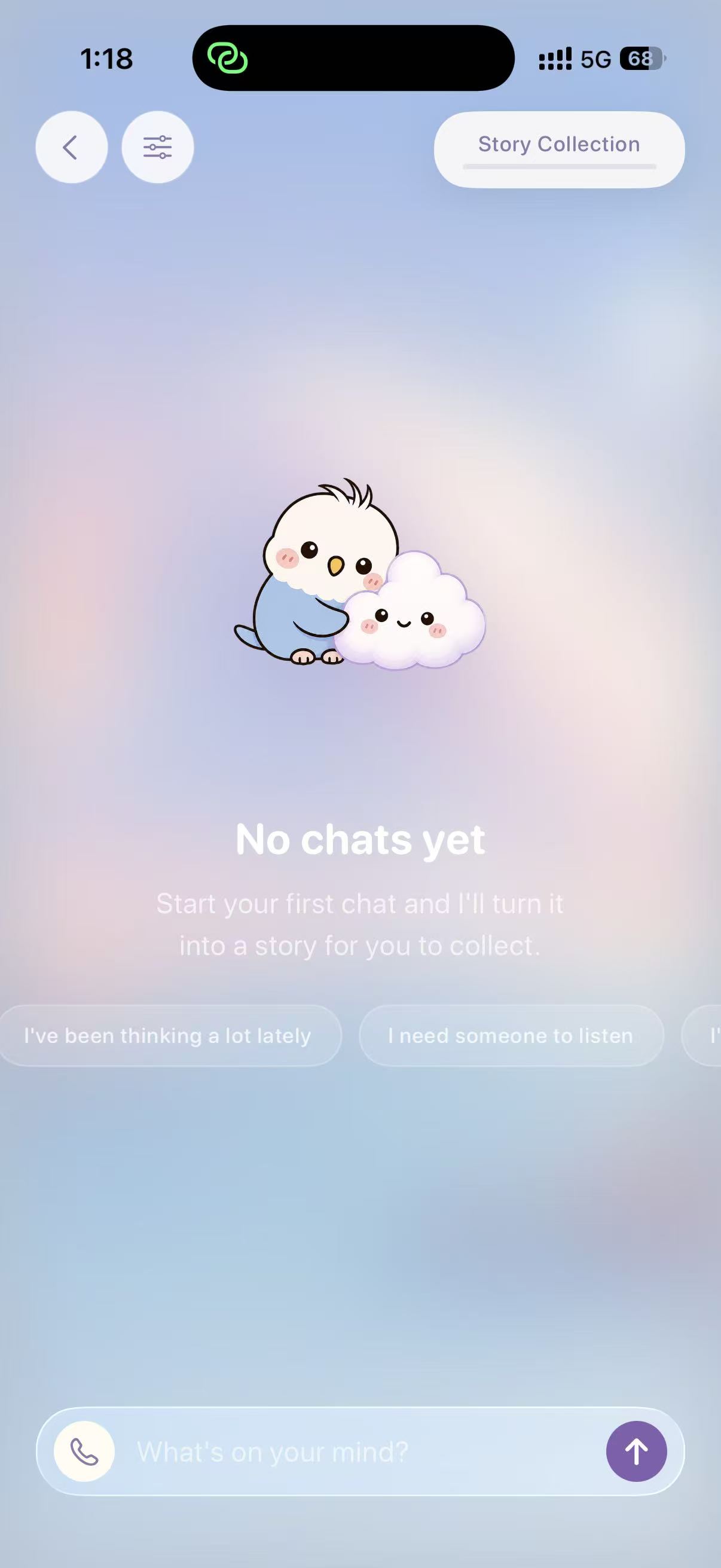 Redesigned UNIMO conversation screen
