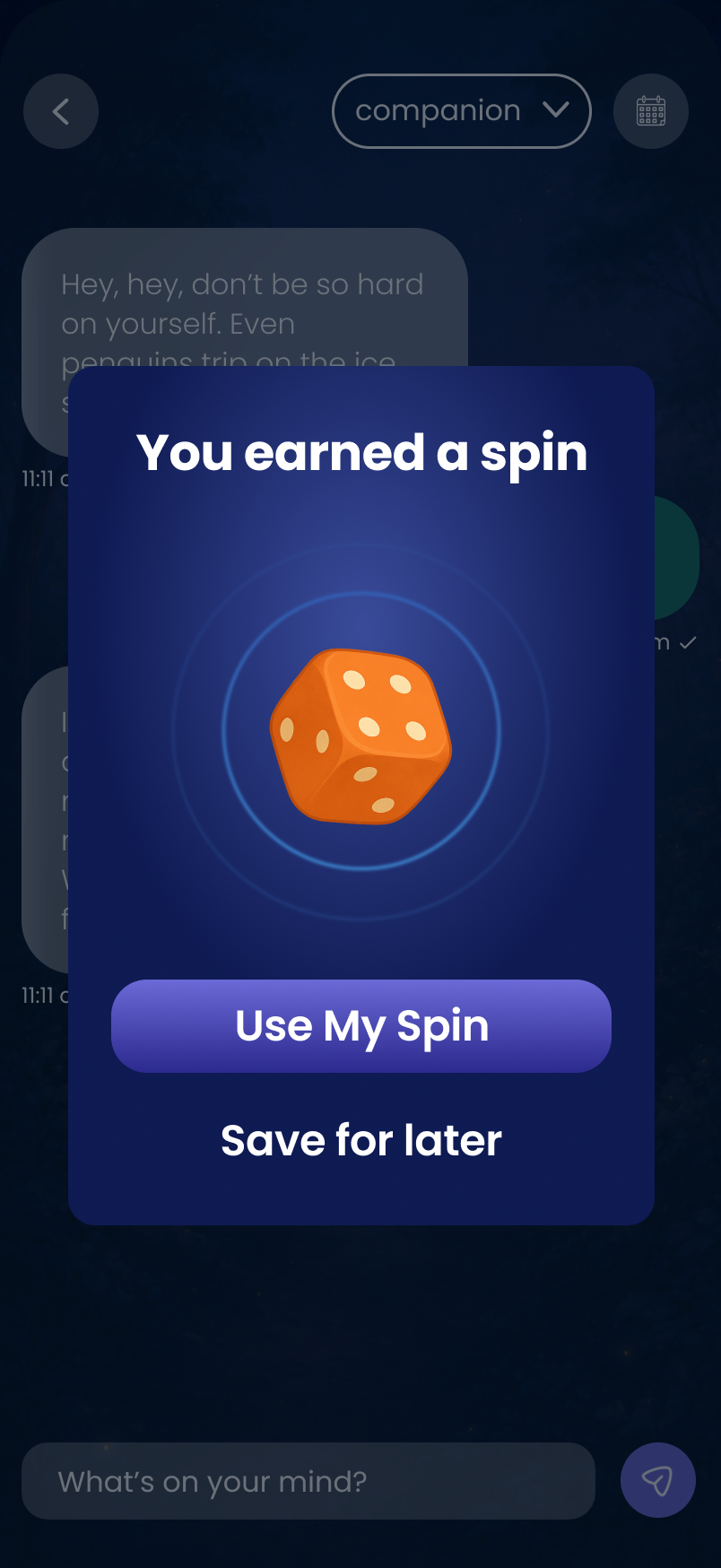Original random dice screen